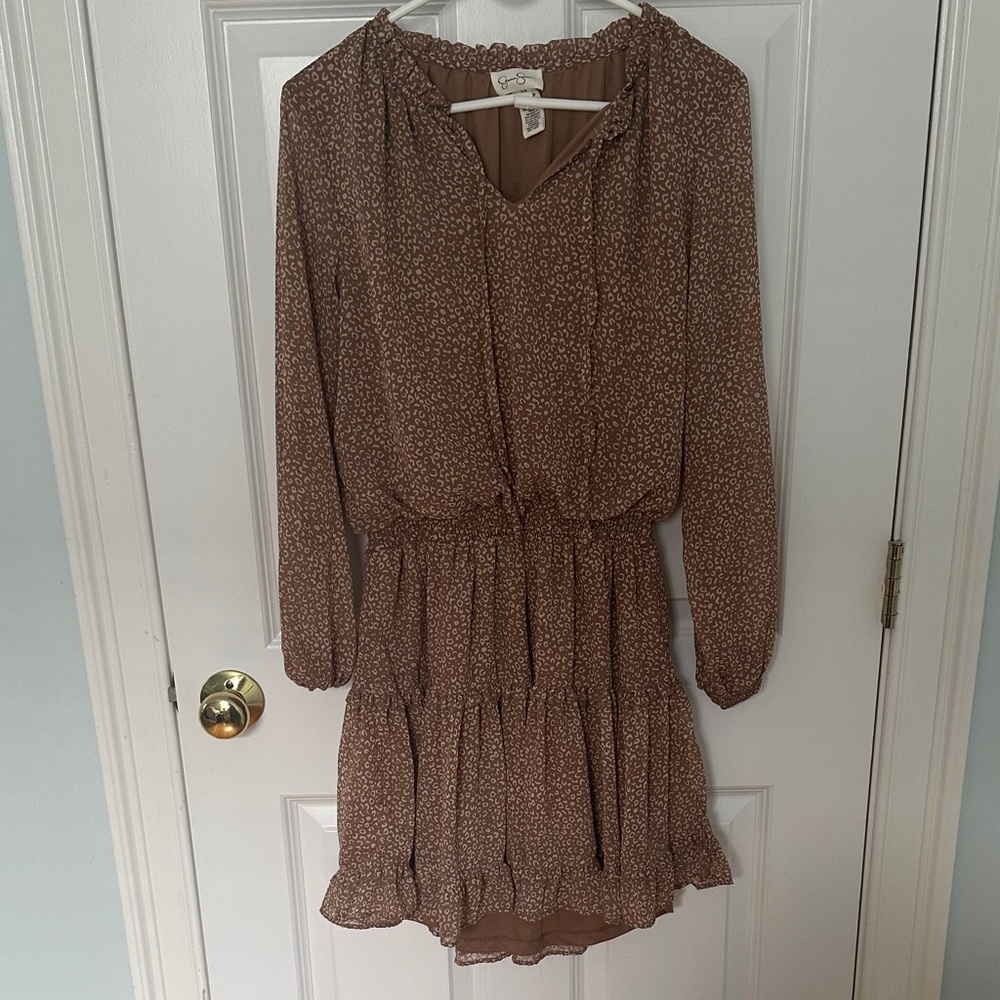 Jessica Simpson Brown Floral Mini Dress